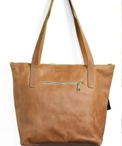 Purse & Clutch Zippered Leather Purse - Caramel Accessories