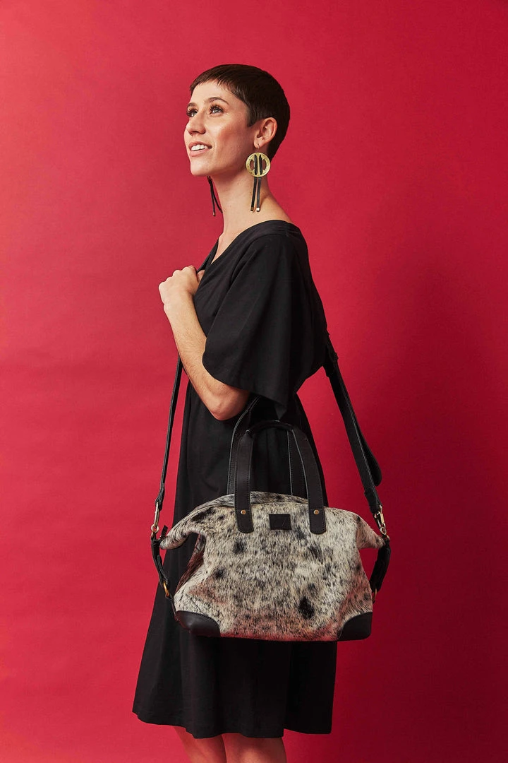 Abby Alley Ellen Handbag - Black Cow Hair Handcrafted 2 Abby Alley Ellen Handbag - Black Cow Hair Handcrafted