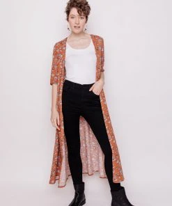 Mata Traders Aditi Hazelnut Floral Tencel Wrap Dress Clothing