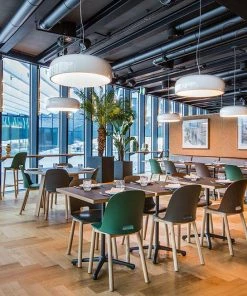 Emeco Furniture Alfi Recycled High Back Barstool - Dark Ash