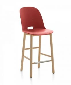 Emeco Alfi Recycled High Back Counter Stool - Ash