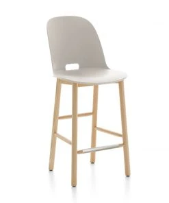 Emeco Alfi Recycled High Back Counter Stool - Ash