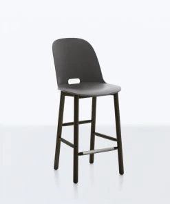 Emeco Furniture Alfi Recycled High Back Counter Stool - Dark Ash