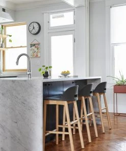 Emeco Alfi Recycled Low Back Barstool - Dark Ash Furniture