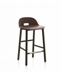 Emeco Furniture Alfi Recycled Low Back Counter Stool - Dark Ash