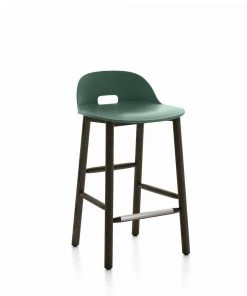 Emeco Furniture Alfi Recycled Low Back Counter Stool - Dark Ash