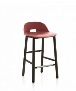 Emeco Furniture Alfi Recycled Low Back Counter Stool - Dark Ash