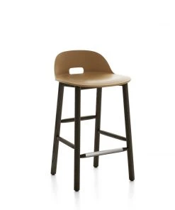 Emeco Furniture Alfi Recycled Low Back Counter Stool - Dark Ash