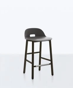 Emeco Furniture Alfi Recycled Low Back Counter Stool - Dark Ash