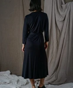 Altar Upcycled Modal Wrap Dress - Black