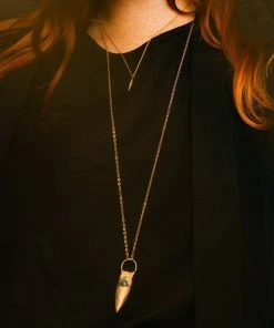 Iron Oxide Brass Shield Necklace Jewelry