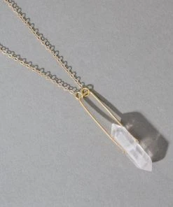 Iron Oxide Jewelry Crystal Spinner Necklace - Rose Quartz