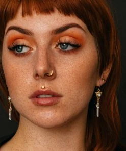 Iron Oxide Dart And Crystal Drop Earrings 9 Iron Oxide Dart And Crystal Drop Earrings