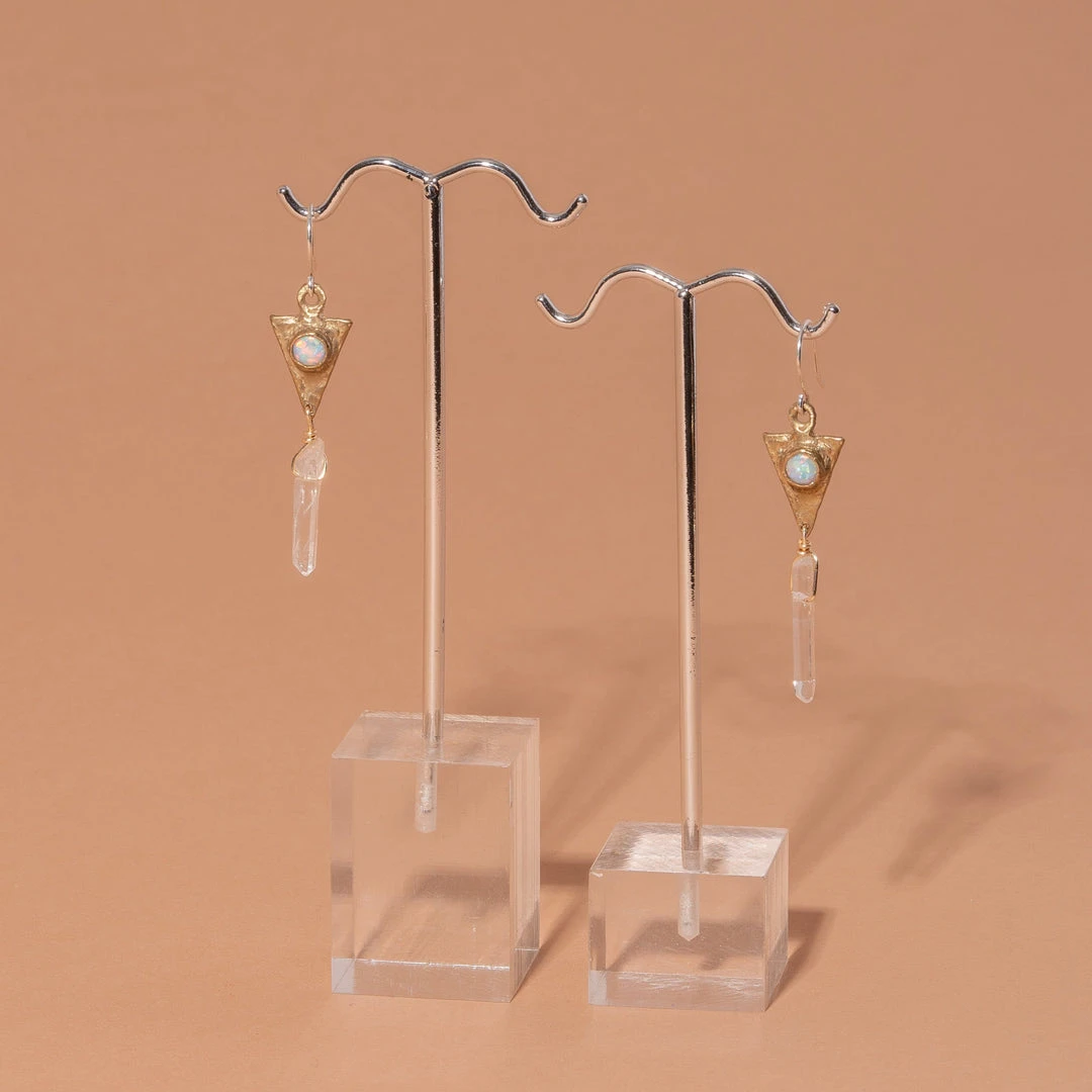 Iron Oxide Dart And Crystal Drop Earrings 1 Iron Oxide Dart And Crystal Drop Earrings