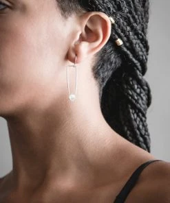 Iron Oxide Jewelry Herkimer Drop Earrings - Sterling Silver