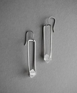 Iron Oxide Jewelry Herkimer Drop Earrings - Sterling Silver 9 Iron Oxide Jewelry Herkimer Drop Earrings - Sterling Silver