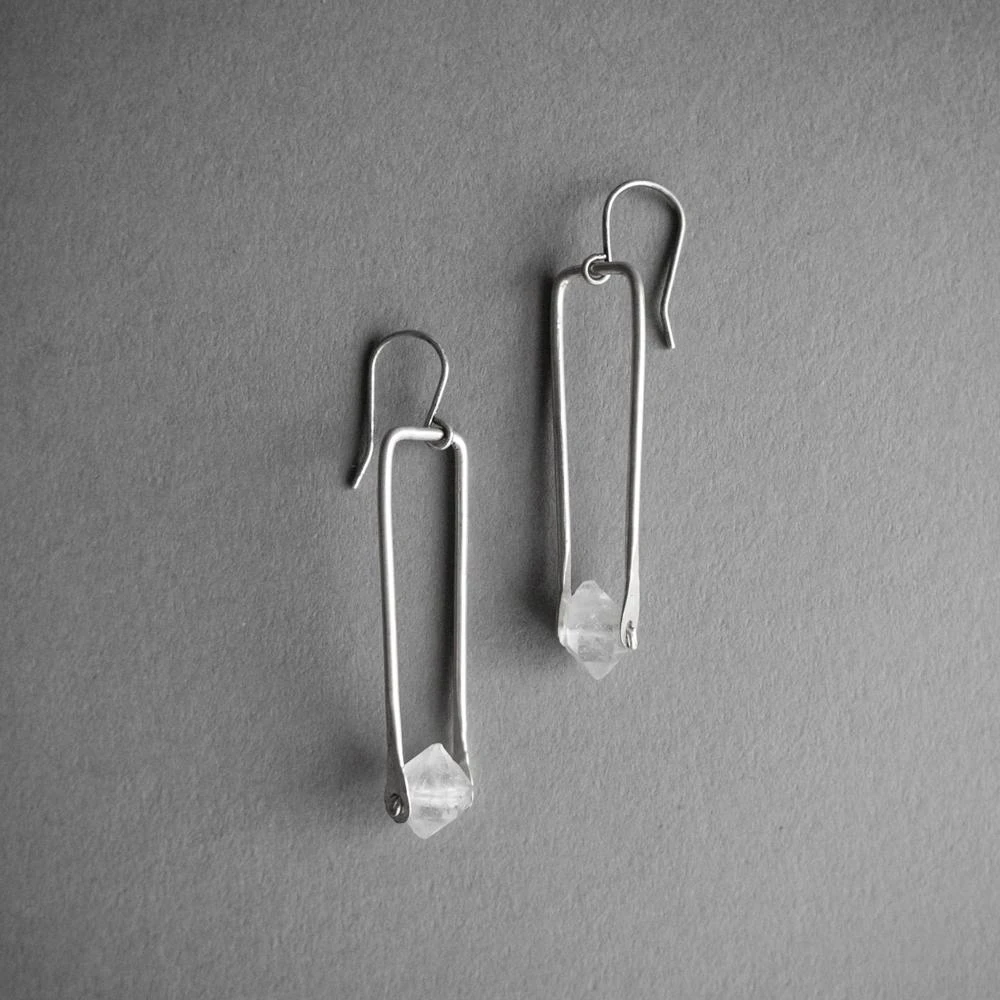 Iron Oxide Jewelry Herkimer Drop Earrings - Sterling Silver 3 Iron Oxide Jewelry Herkimer Drop Earrings - Sterling Silver