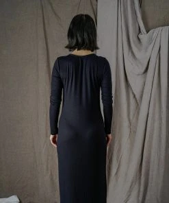 Altar Ila Upcycled Modal Dress - Black Clothing