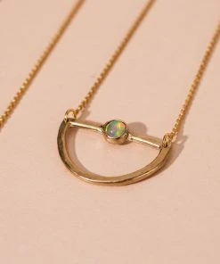 Iron Oxide Mini Waxing Moon Necklace