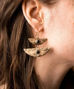 Iron Oxide Stacked Moon Earrings 8 Iron Oxide Stacked Moon Earrings