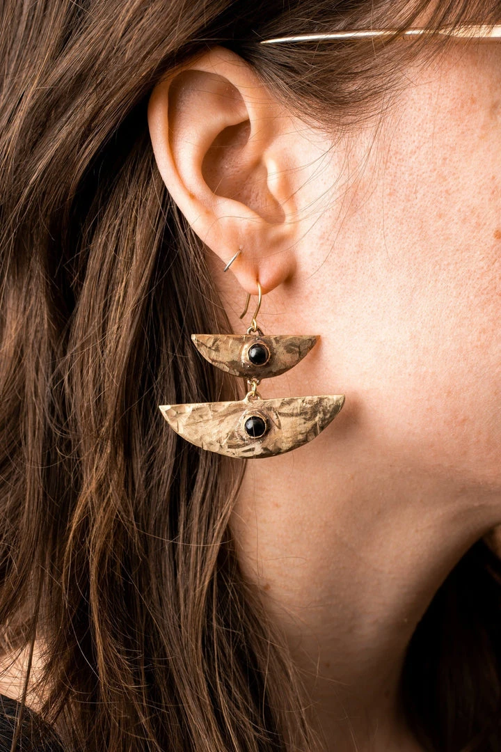 Iron Oxide Stacked Moon Earrings 4 Iron Oxide Stacked Moon Earrings