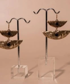 Iron Oxide Stacked Moon Earrings 7 Iron Oxide Stacked Moon Earrings