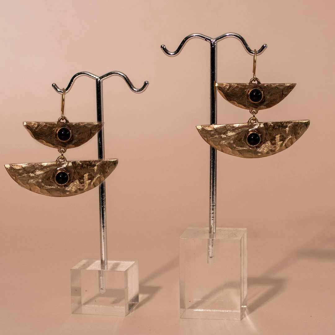 Iron Oxide Stacked Moon Earrings 3 Iron Oxide Stacked Moon Earrings