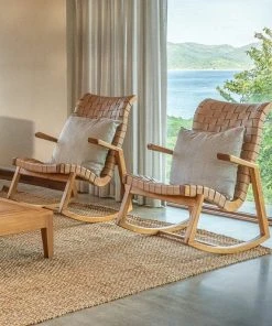 Masaya & Co. Amador Leather Rocking Chair