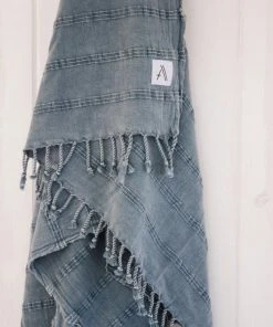 Amante Marketplace Kurios Turkish Towel / Blanket - Denim