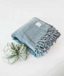Amante Marketplace Kurios Turkish Towel / Blanket - Denim