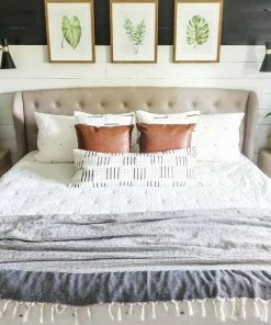 Amante Marketplace Magis Diamond Turkish Towel / Throw Blanket - Light Gray Home Goods