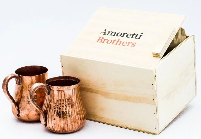 Amoretti Brothers Engraved Recycled Copper Mug Set 2 Amoretti Brothers Engraved Recycled Copper Mug Set