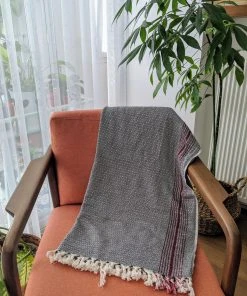 Anatolico Matia Turkish Blanket / Scarf - Black Throw Blankets