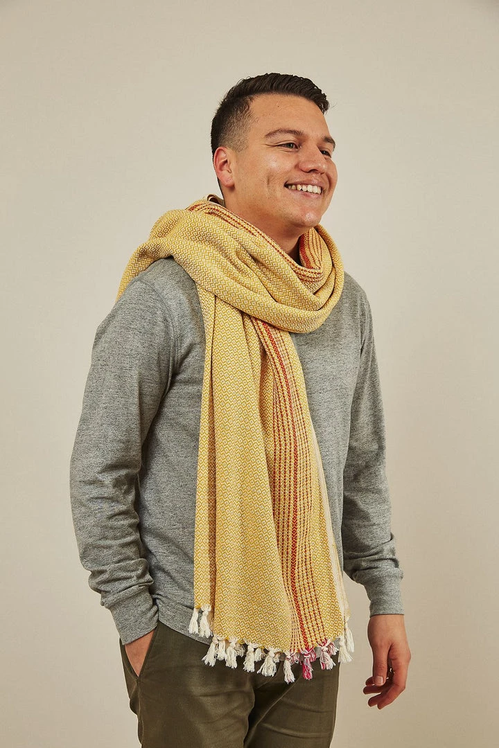 Anatolico Matia Turkish Blanket / Scarf - Mustard 1 Anatolico Matia Turkish Blanket / Scarf - Mustard