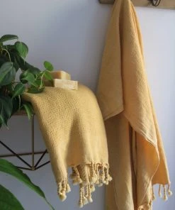 Anatolico Waffle Weave Turkish Towel - Mustard
