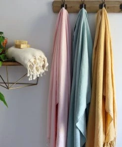 Anatolico Waffle Weave Turkish Towel - Mustard