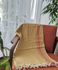 Anatolico Matia Turkish Blanket / Scarf - Mustard 6 Anatolico Matia Turkish Blanket / Scarf - Mustard