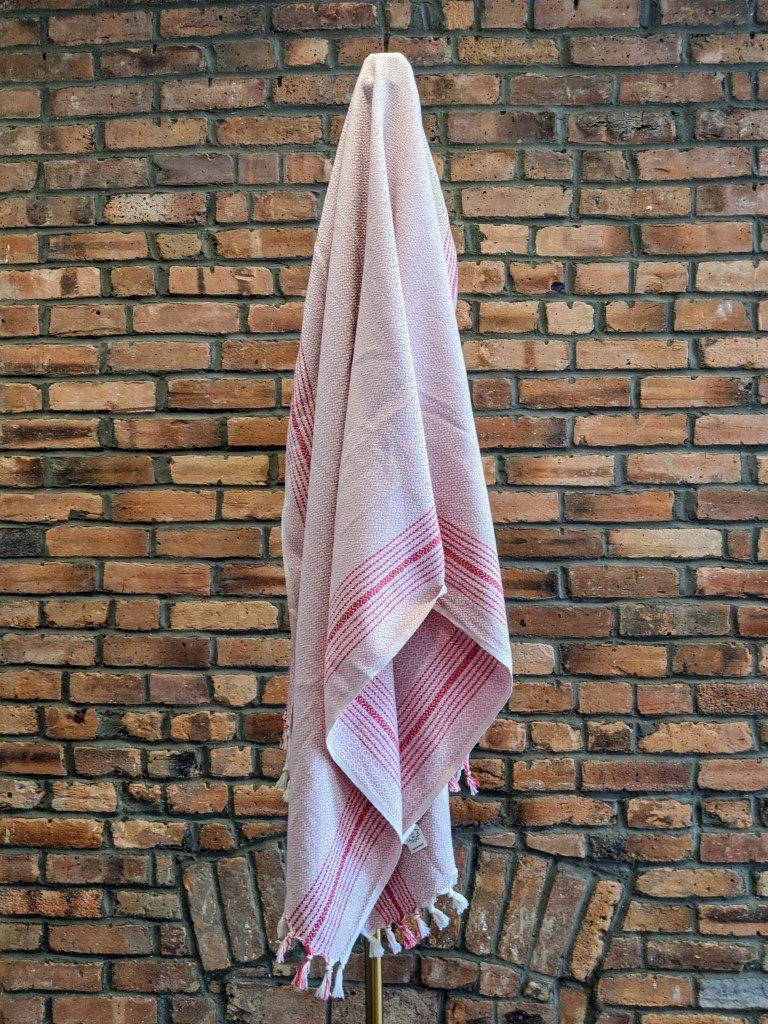 Anatolico Throw Blankets Matia Turkish Blanket / Scarf - Pink 6 Anatolico Throw Blankets Matia Turkish Blanket / Scarf - Pink