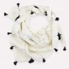 Anchal Grid Scarf With Tassels - Bone Accessories