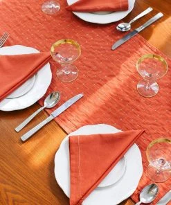 Anchal Pin Stitch Napkin Set - Rust Kitchen + Dining