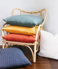 Anchal Cross Stitch Throw Pillow- Rust 2 Anchal Cross Stitch Throw Pillow- Rust