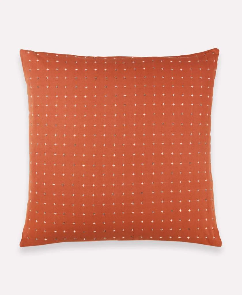 Anchal Cross Stitch Throw Pillow- Rust Anchal Cross Stitch Throw Pillow- Rust
