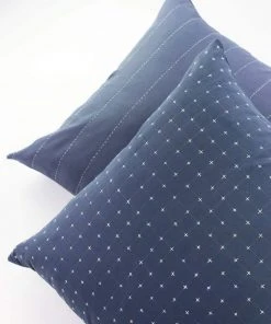 Anchal Home Goods Cross Stitch Throw Pillow - Slate