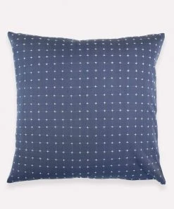 Anchal Home Goods Cross Stitch Throw Pillow - Slate