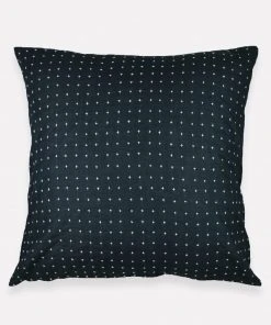 Anchal Home Goods Cross Stitch Euro Throw Pillow - Charcoal