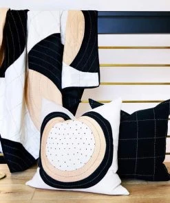 Anchal Crescent Lattice Quilt - Charcoal Home Goods