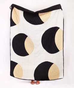 Anchal Crescent Lattice Quilt - Charcoal Home Goods