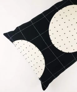 Anchal Lunar Dot Lumbar Pillow - Charcoal