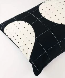 Anchal Lunar Dot Lumbar Pillow - Charcoal