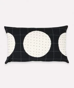Anchal Lunar Dot Lumbar Pillow - Charcoal